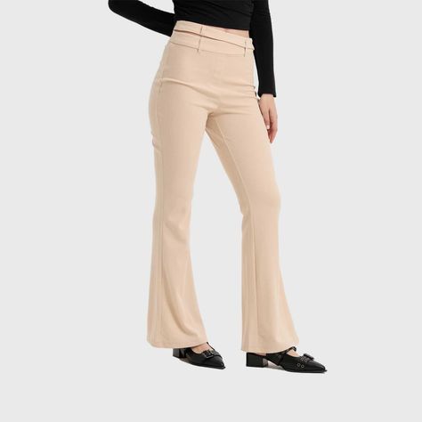 Pantalón Mujer Sastre Pretina Beige Fashion's Park-1