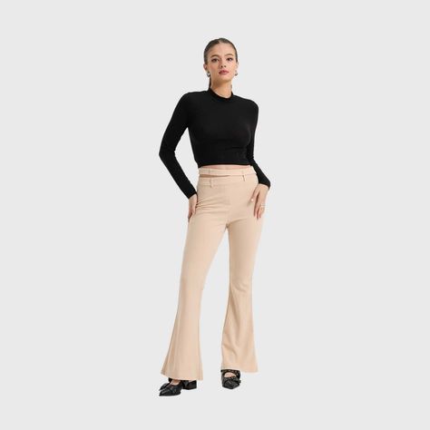 Pantalón Mujer Sastre Pretina Beige Fashion's Park-3