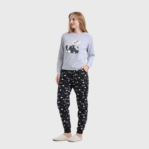 Pijama Mujer Juvenil Gris Melange Fashion's Park-1