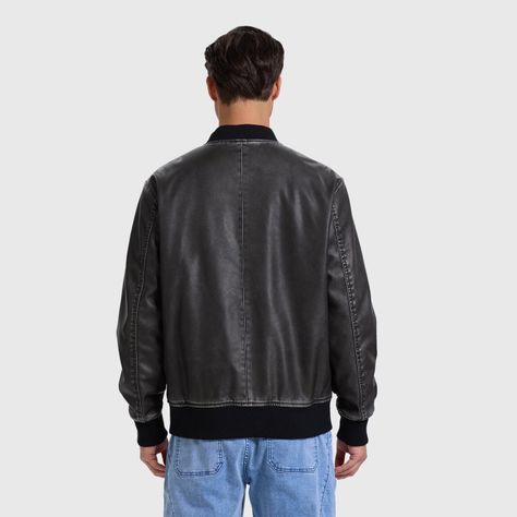 Chaqueta Hombre Bomber Negro-2