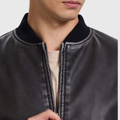 Chaqueta Hombre Bomber Negro-3