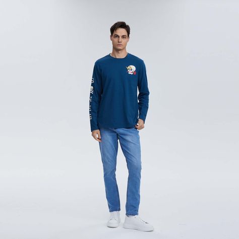 Polera Hombre Night Print Azul Oscuro Fashion´s Park-3