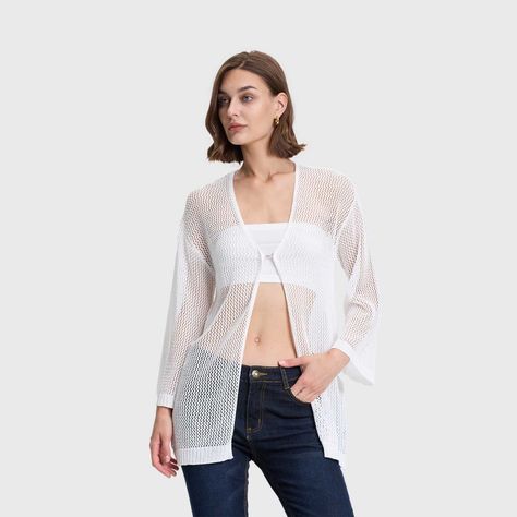 Polera Mujer Salida De Baño Blanco I Fashion's Park-1
