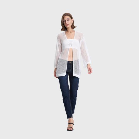 Polera Mujer Salida De Baño Blanco I Fashion's Park-3