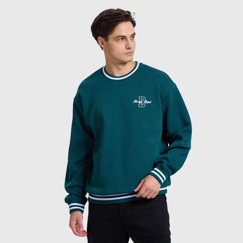 Polerón Hombre Print College Verde-1