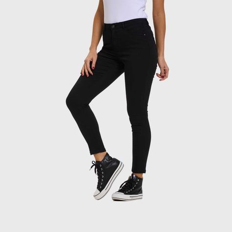Jeans Mujer Super Skinny Color Negro Fashion's Park-1