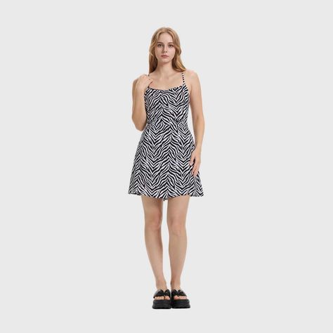 Vestido Mujer Básico Print Blanco / Negro Fashion's Park-3