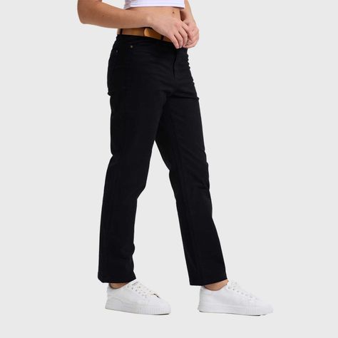 Pantalón Mujer Recto Gabardina Pushup Negro Fashion's Park-1