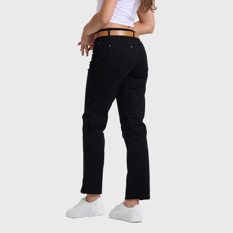 Pantalón Mujer Recto Gabardina Pushup Negro Fashion's Park-2