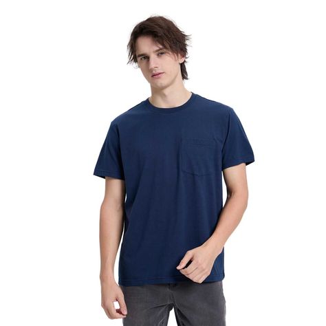 Polera Hombre Básica Bolsillo Azul Marino Fashion's Park-0