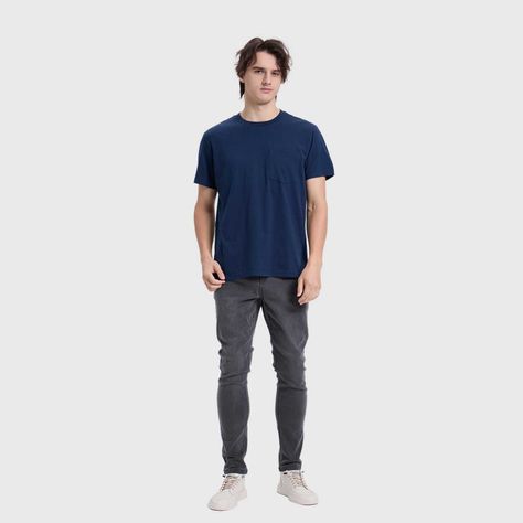 Polera Hombre Básica Bolsillo Azul Marino Fashion's Park-3