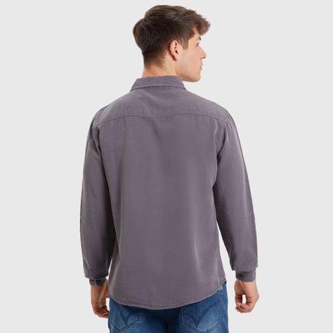 Camisa Lyocell Gris Oscuro Hombre-2