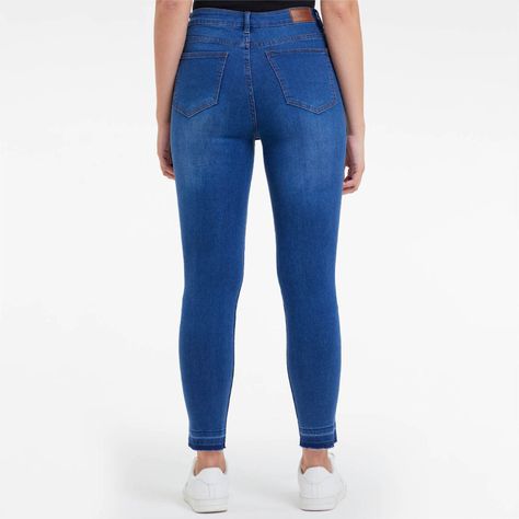 Jeans Skinny Franja Azul Mujer-2