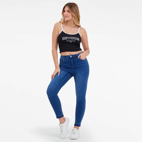 Jeans Skinny Franja Azul Mujer-3