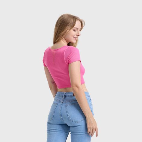 Polera Mujer Escote Cuadrado Rosado Fashion's Park-2
