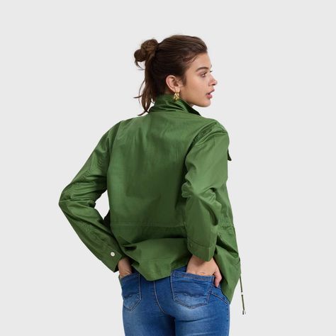 Chaqueta Mujer Aplicación Verde Militar Fashion's Park-2
