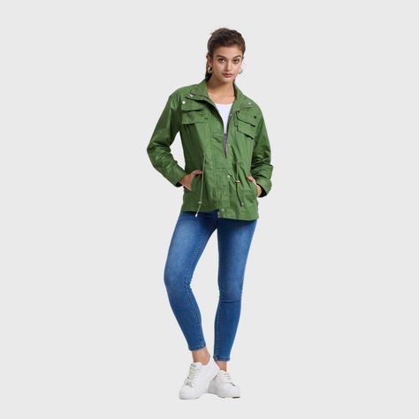 Chaqueta Mujer Aplicación Verde Militar Fashion's Park-3