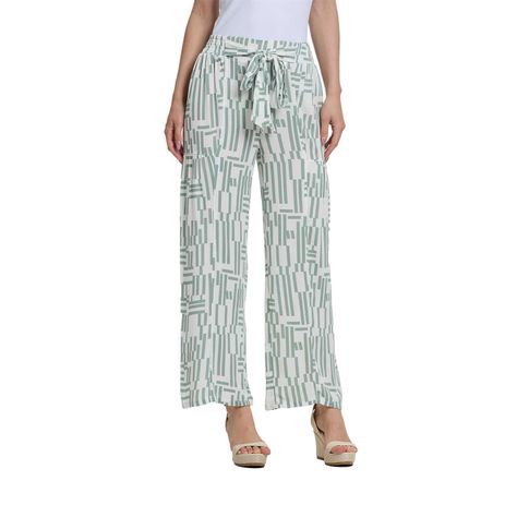Pantalón Mujer Palazzo Pretina Elasticada Verde Musgo I FSP-0