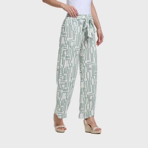 Pantalón Mujer Palazzo Pretina Elasticada Verde Musgo I FSP-1