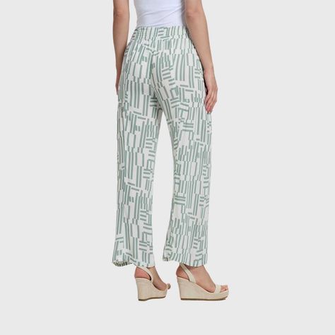 Pantalón Mujer Palazzo Pretina Elasticada Verde Musgo I FSP-2