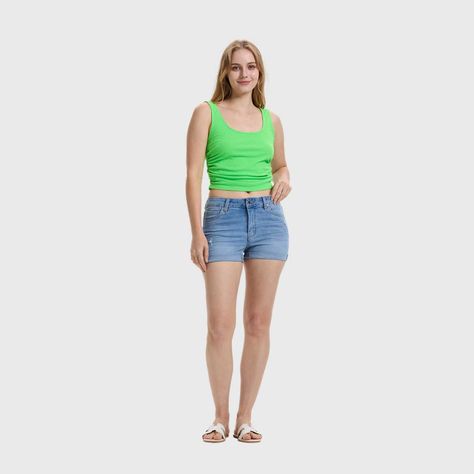 Polera Mujer Recojido Verde Fluor Fashion's Park-3