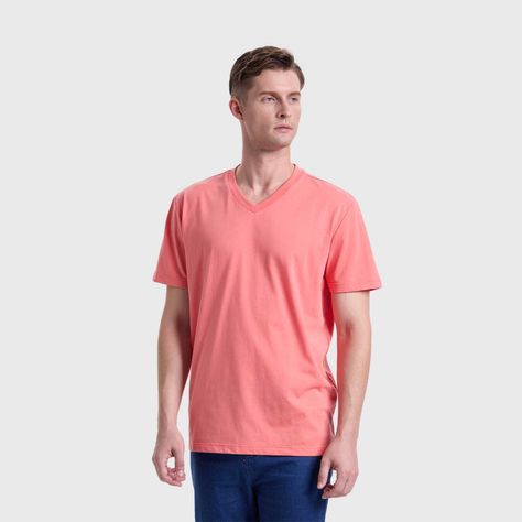 Polera Hombre Básica Rosado Fashions Park-1