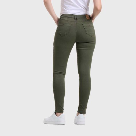 Jeans Mujer Emilia Verde Musgo Fashion's Park-2