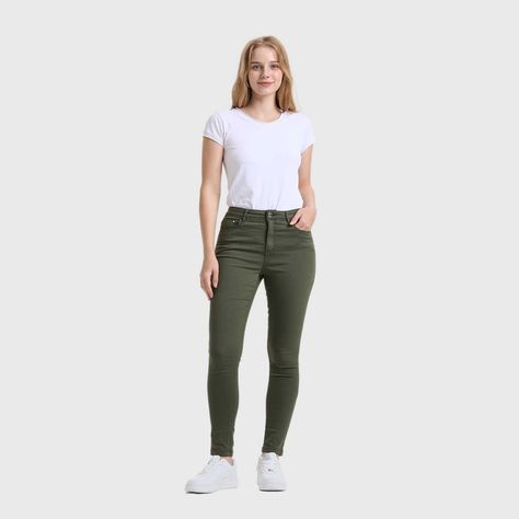 Jeans Mujer Emilia Verde Musgo Fashion's Park-3