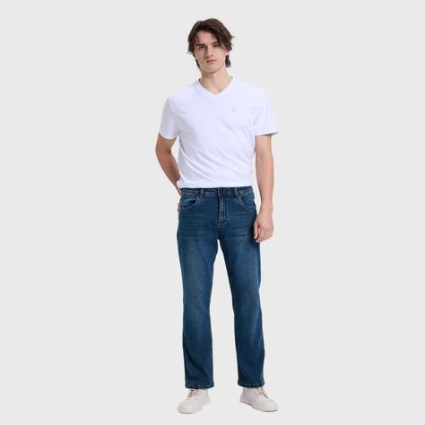 Jeans Hombre Straight 605 Azul Oscuro-3