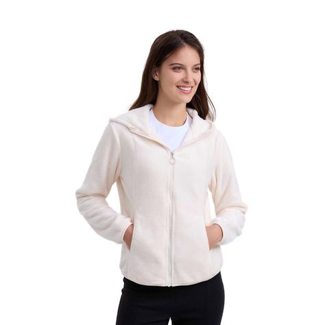 Polar Mujer Peludo Con Bolsillo Crema-0