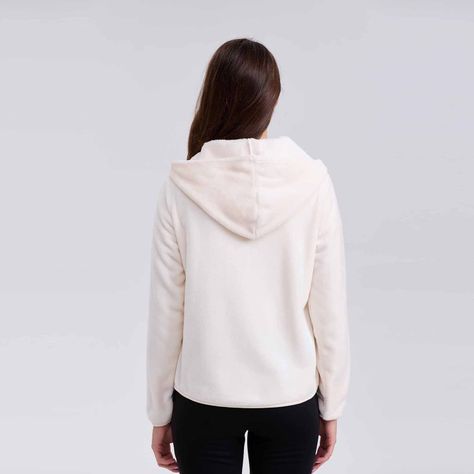 Polar Mujer Peludo Con Bolsillo Crema-2