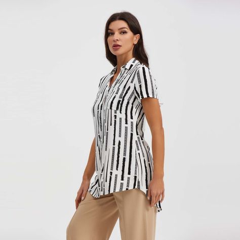 Blusa Mujer Efecto Hight & Low Negro-1