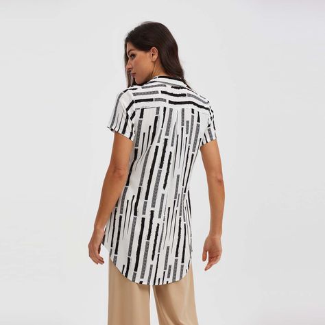 Blusa Mujer Efecto Hight & Low Negro-2