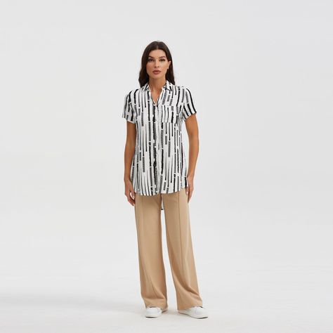 Blusa Mujer Efecto Hight & Low Negro-3