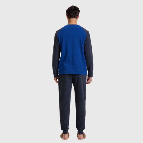 Pijama Hombre Polar Print Azul-2