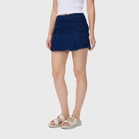 Short Mujer Falda Tableada Azul Oscuro Fashion's Park-1
