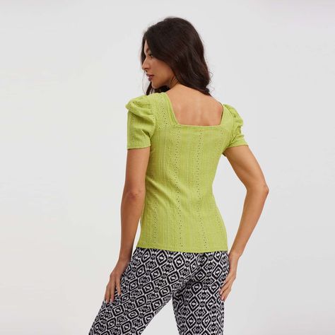 Polera Mujer Escote Corazón Verde Pistacho-2