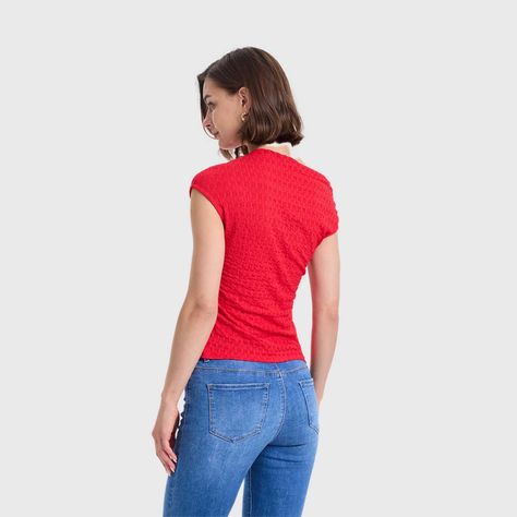 Polera Mujer Asimétrico Rojo Fashions Park-2