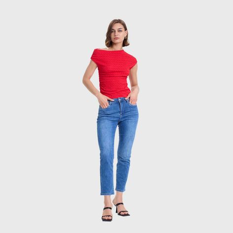 Polera Mujer Asimétrico Rojo Fashions Park-3