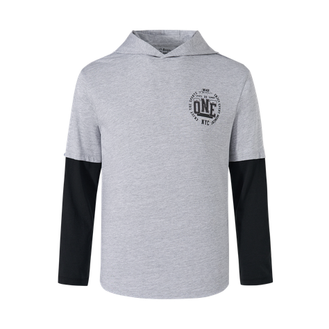 Polera Niño Doble Manga Gris Melange Fashion's Park-0