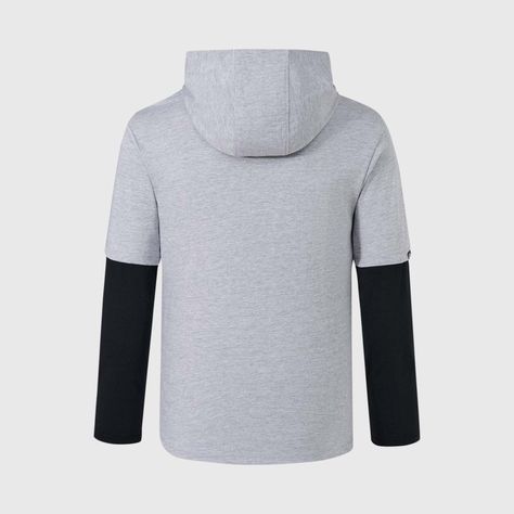 Polera Niño Doble Manga Gris Melange Fashion's Park-1