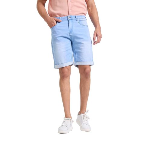 Bermuda Hombre Jogger Slim Azul Claro Fashions Park-0