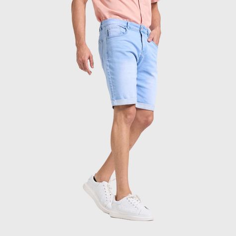 Bermuda Hombre Jogger Slim Azul Claro Fashions Park-1