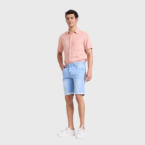 Bermuda Hombre Jogger Slim Azul Claro Fashions Park-3