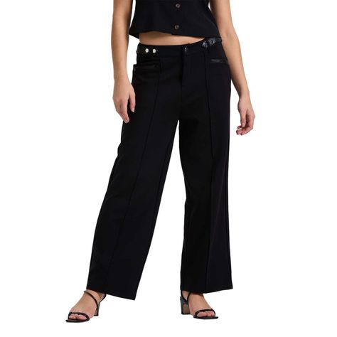 Pantalón Mujer Sastrero Tiro Alto Negro Fashion´s Park-0