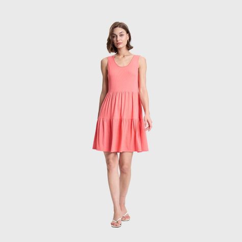 Vestido Mujer Liso Rib Con Corte Coral Fashions Park-3