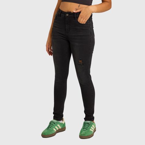 Jeans Mujer Super Skinny Lia Lavado Negro Fashion's Park-1