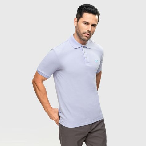Polera Pique Básica Lisa Con Logo Lila Hombre Fashion's Park-1