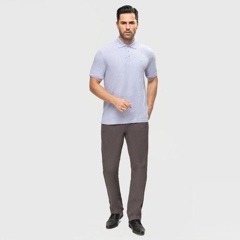 Polera Pique Básica Lisa Con Logo Lila Hombre Fashion's Park-3
