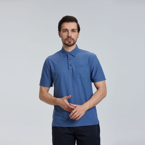 Polera Pique Azul Hombre-0